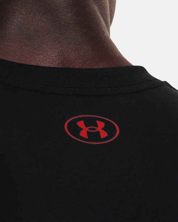 Men's UA Logo Print Fill Long Sleeve, Black, pdpMainDesktop image number 3